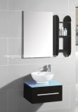 Small Size PVC Bathroom Vanity with Shelf and Artical Ceramic Basin
