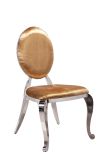 Fabric Round Back Stainless Steel Wedding Chair for Banquet