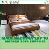 European Design Emblazonry Leather Bed