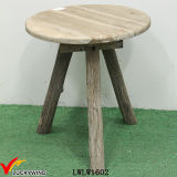Round 3 Legs Vintage Rustic Wood Bed Side Table