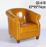 Brown High Quality Living Room Leather Sofa Chair (618)
