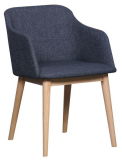 Oak Legs Fabric Dining Chair (W13871-2)