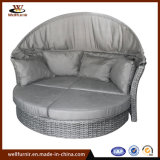 Grey Backyard Rattan Wicker Round Bed-Wf050054