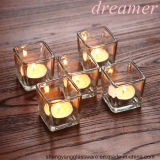 Free Sample Christmas Celebrate Square Cube Glass Candle Holders for Home Decoration