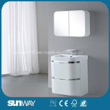 2016 High Gloss Italian PVC White Bathroom Cabinet with Mirror