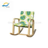 Portable Safe Wooden Baby Rocking Chair with Pretty Fabric