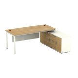 Melamine Modern Fancy Furniture Office CEO Desk with Side Cabinet