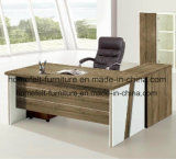 Executive Office Desk with Bookcase & Movable Drawers Cabinets