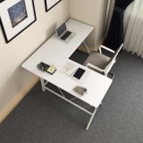 L Shape Elegant White Office Desk, Modern Desk