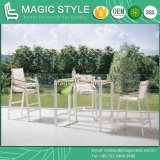 Outdoor Textile Bar Set Garden Bar Stool with Poly Wood Coffee Sling Bar Table Aluminum Bar Set