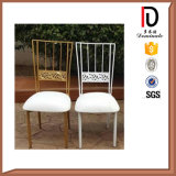 Fashionable High End Iron Frame White Cushion Metal Wedding Event Chair