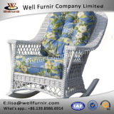 Well Furnir Wicker Rocker Chaise Lounges with Braided Trim T-028