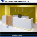 Acrylic Solid Surface Curved Reception Desk Service Counter Table