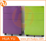 Movable Filing Cabinet with Curved Drawer Front/Metal Office Furniture