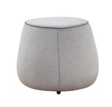 Small Round Wooden Fabric Upholstered Stool