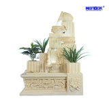 Sandstone Sculpture Square Garden Home Decoration LED Water Fountain