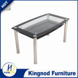 UK Best Selling Stainless Steel Glass Tempered Dining Table