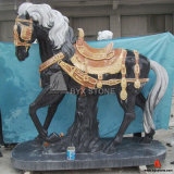 Marble Carving Horse Animal Sculpture for Garden Decoration
