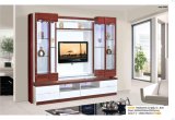 White Wooden Corner TV Cabinets with Glass Doors