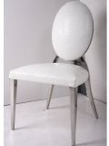 Salable White Leather Round Back Wedding Chair with Very Cheap Price