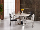 Marble Round Dining Table with Designs Handware Base