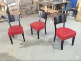 American Cafe Project Tomato Red Leather Padded Wood Chairs