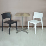 Modern Black White Plastic Square Table and 4 Leg Chair with Armless (SP-CT353)