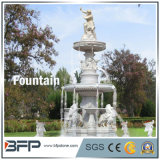 White Marble Carved Stone Water Fountain for Garden Surroundings Decoration