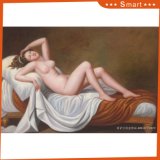 The Naked Girl on The Bed Inkjet Printed Painting for Home Decoration