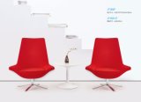 Modern Red Fabric Rotary Reception Chair for Office