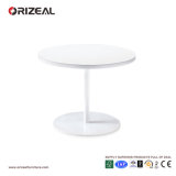 Orizeal Small Round Coffee Table, White Wood Side Table (OZ-OTB002)