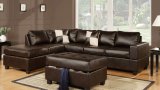 Cholocate Corner Bonded Leather Sofa