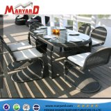 Outdoor PE Rattan Patio Table and Chairs and Dining Pool Table