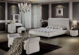 Royal Style Classical Top Leather Bed for Bedroom