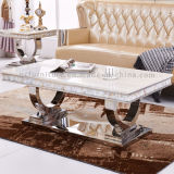 2017 Newest Modern Design Stainless Steel Frame Marble Coffee Table