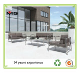 Hot Selling Stainless Steel Outdoor Sofa Set with Teak Armrest