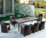 PS-Wooden Inset Top Outdoor Using Garden Furniture Dining Set with Chairs by 8-10person Big Set (YTA020-1&YTD533-1)