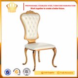 Fancy Design Round Stainless Steel Backrest Metal Rose Gold Dining Chairs