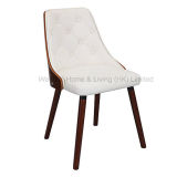 Walnut Veneered Bentwood Faux Leather Dining Chair (W16905-2)