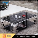 Stainless Steel Living Room Furniture Glass Coffee Side Table