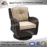 Well Furnir J007 Outdoor Rattan Swivel Chair with Cushion
