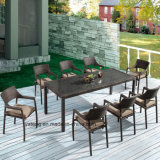 Outdoor Furniture Cheap Price Synthetic Rattan Cube 8-10 Person Dining Table and Chair (YTA581&YTD020-13)