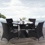 Outdoor Garden Furniture Dining Set Round Table Knockdown with Chair (YT267-1)