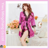 Fashion Designed Women Sexy Polyester Sleepwear with Lace (80001)