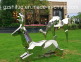 Abstract Metal Deer Statue, Outdoor Garden Stainless Steel Sculpture Ornament