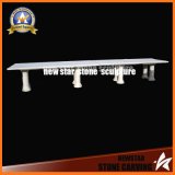 Simple Design White Marble Meeting Table or Dining Table in Hotel Garden