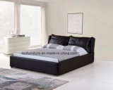 Modern Gas Lift Bedroom Furniture Soft Leather Storage Bed