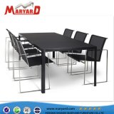 Modern Stainless Steel Dining Chair and Outdoor Stainless Steel Dining Table Set Furniture