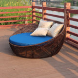 Round Sunshine Lounge Beach Chaise Lounge Circular Garden Furniture Rattan Sun Daybed T571