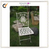 Folding Vintage White Metal Dining Chair (PL08-5086)